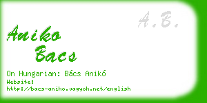 aniko bacs business card